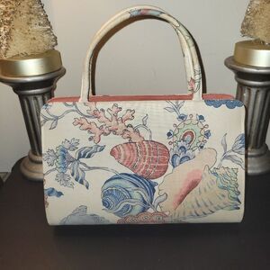 Vintage 1960s Margaret Smith sea shell print handbag RARE